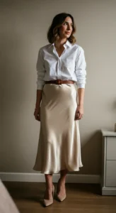 15 Silk Skirt Outfit Ideas for a Smooth Elegant Look