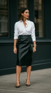 15 Leather Skirt Outfit Ideas for Edgy Sophistication